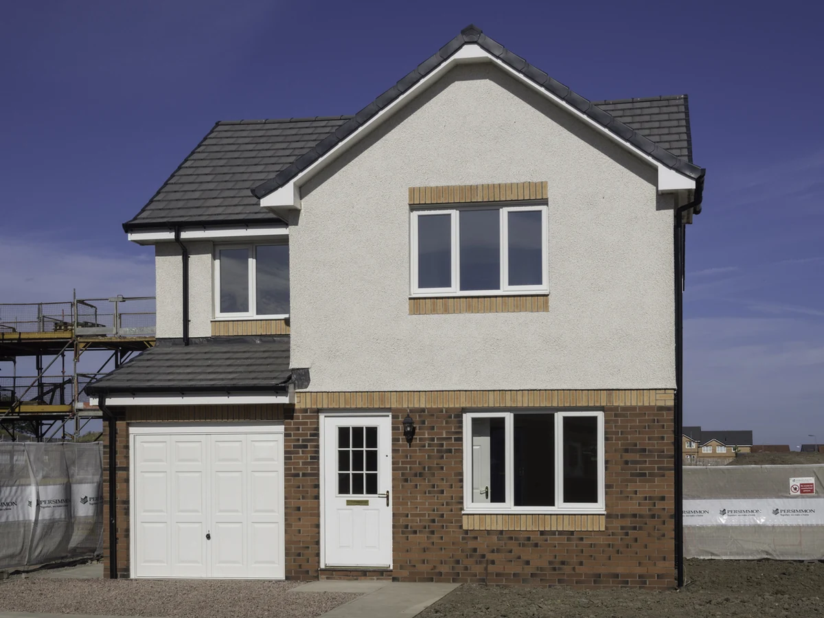 Exterior painting of a new build detached house in Calow by Chesterfield Decorators, professional painters